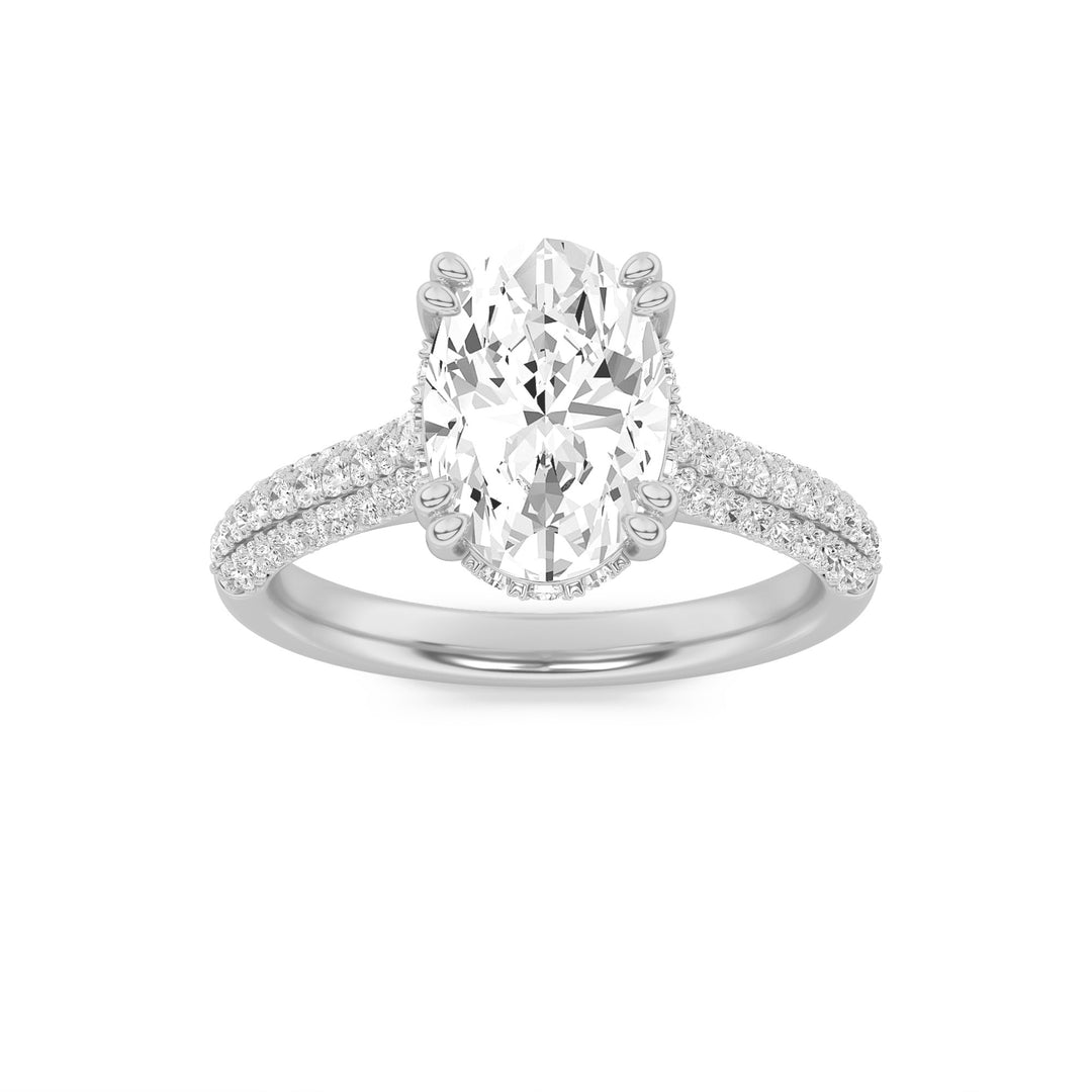 Hidden Halo Oval — 3D Diamond Band