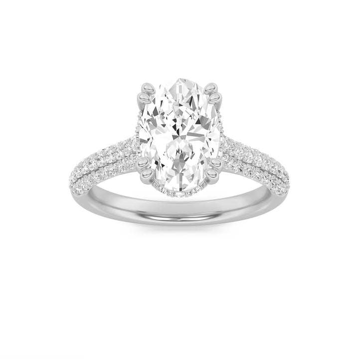 Hidden Halo Oval — 3D Diamond Band
