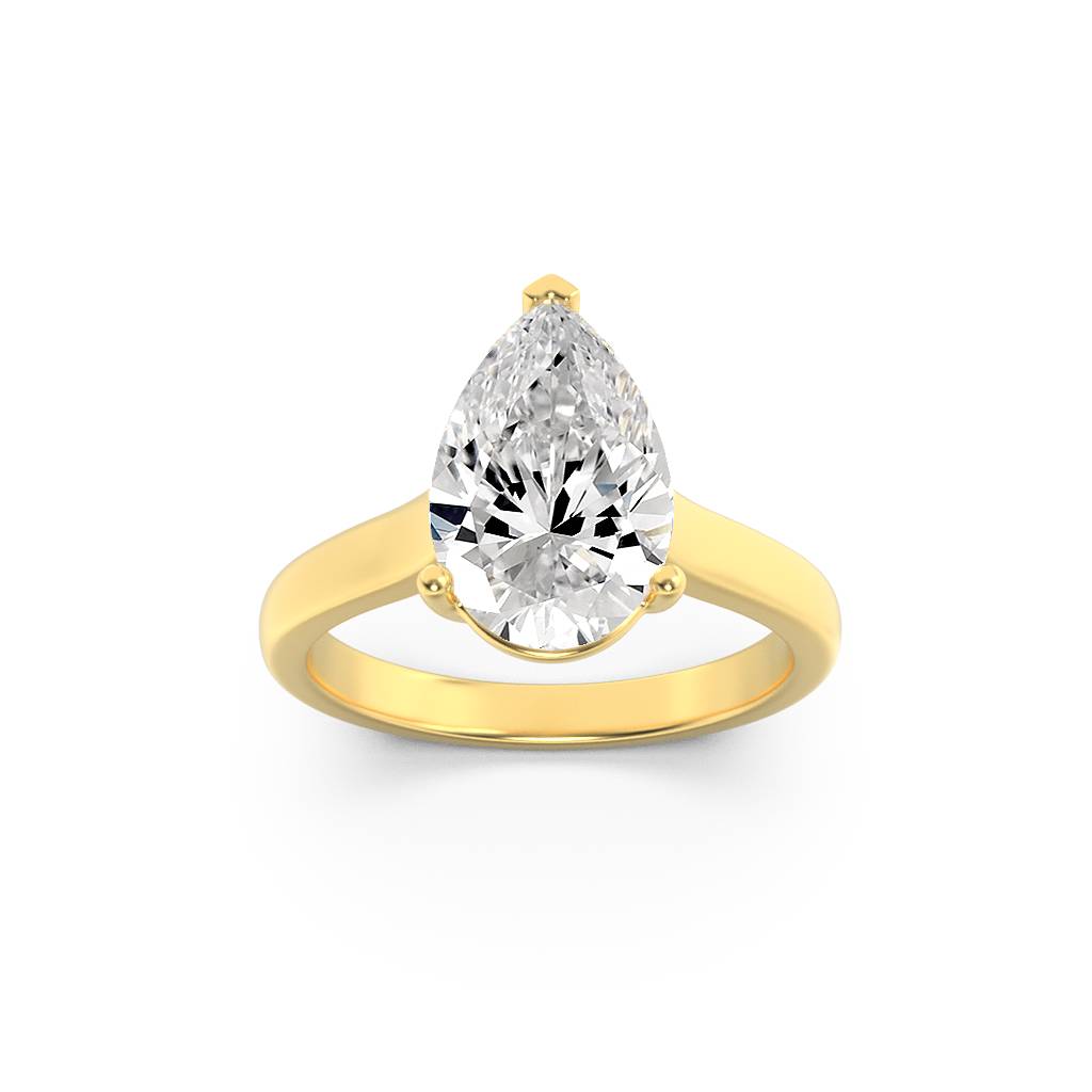 Three-Stone Round Center, Pear Sides