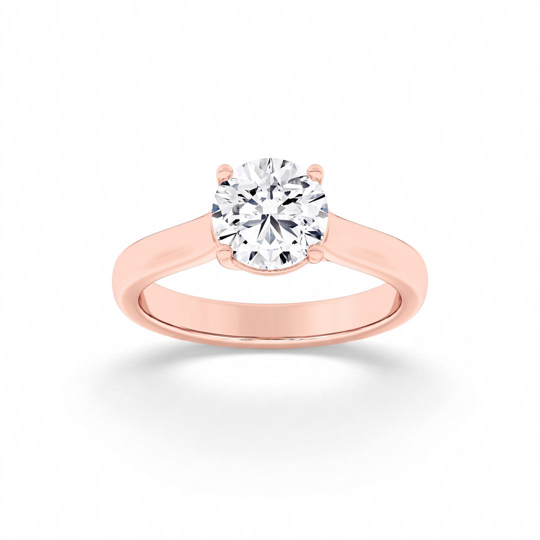 Wide Band Trellis Solitaire — Round