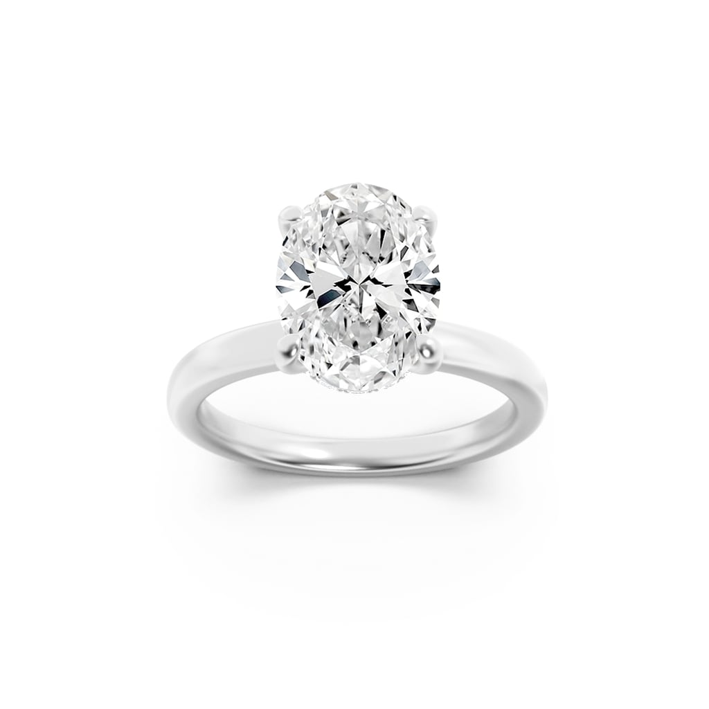 Hidden Halo Oval — 3D Diamond Band