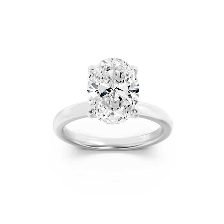 Hidden Halo Oval — 3D Diamond Band