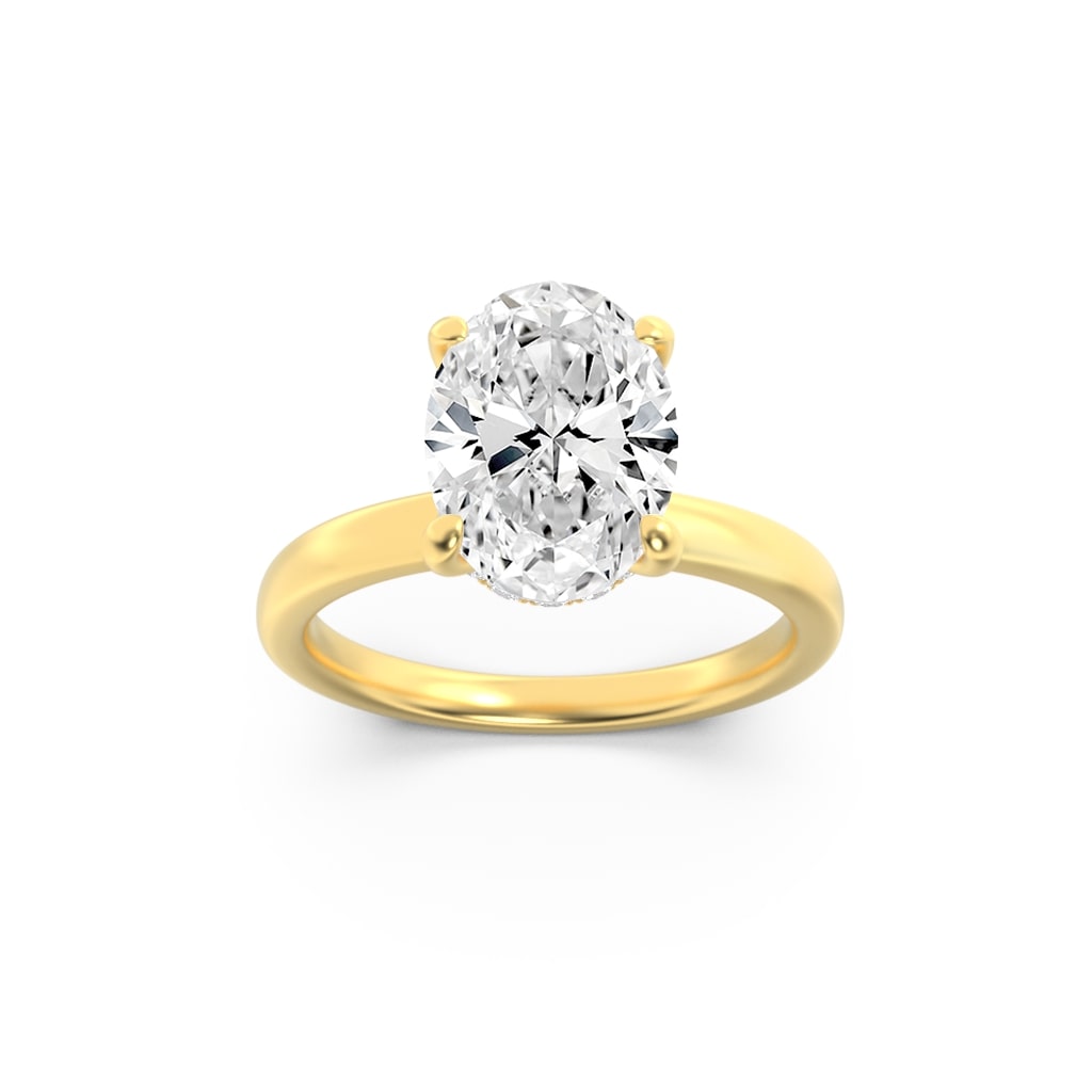Hidden Halo Oval — 3D Diamond Band