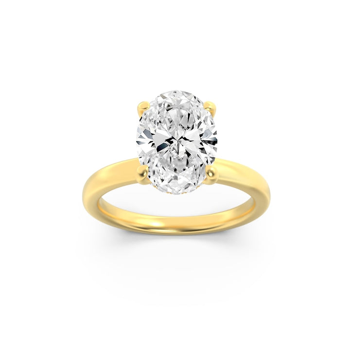 Hidden Halo Oval — 3D Diamond Band
