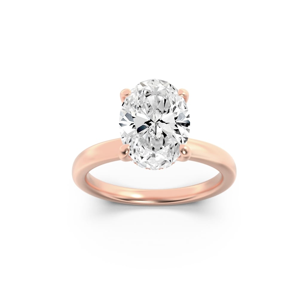 Hidden Halo Oval — 3D Diamond Band