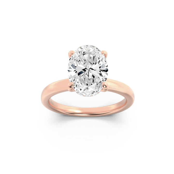 Hidden Halo Oval — 3D Diamond Band