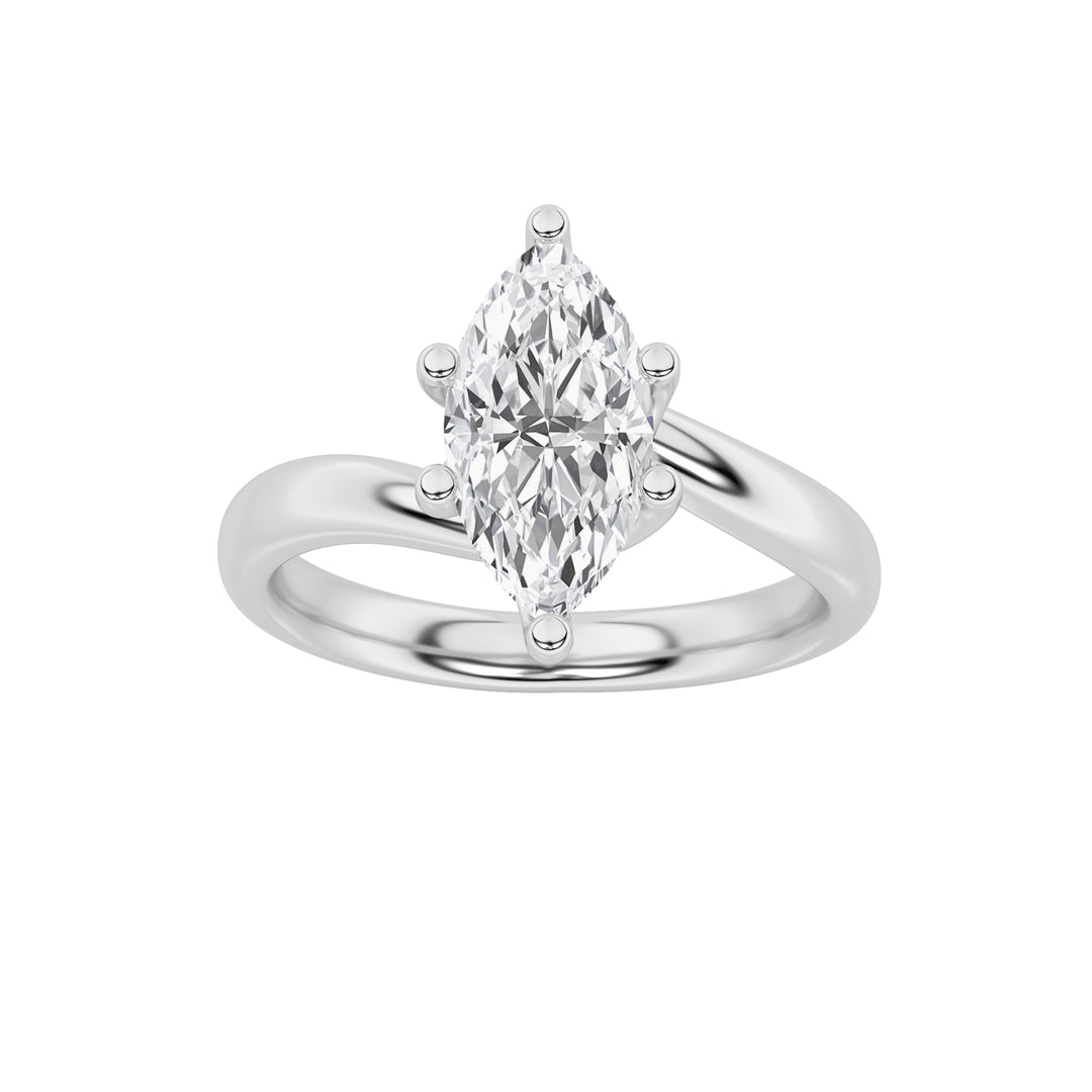 Twisted Two-Tone Eternity Band in White Gold