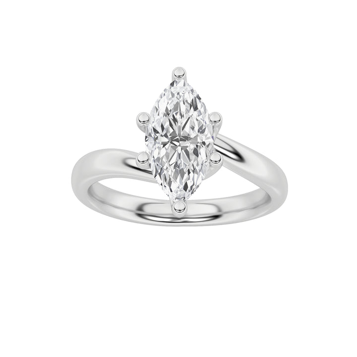 Twisted Two-Tone Eternity Band in White Gold
