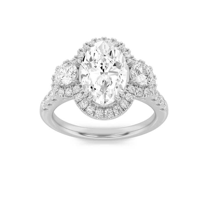 Three-Stone Oval — Oval Side Stones