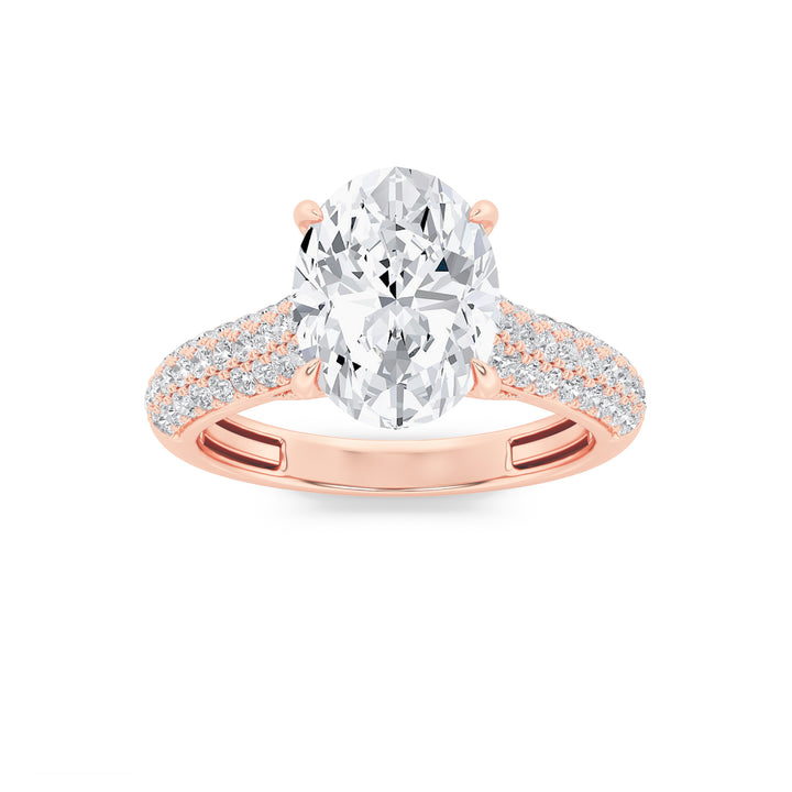 Pavé Band Oval Solitaire