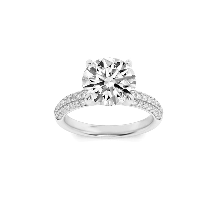Three-Stone Round Pavé