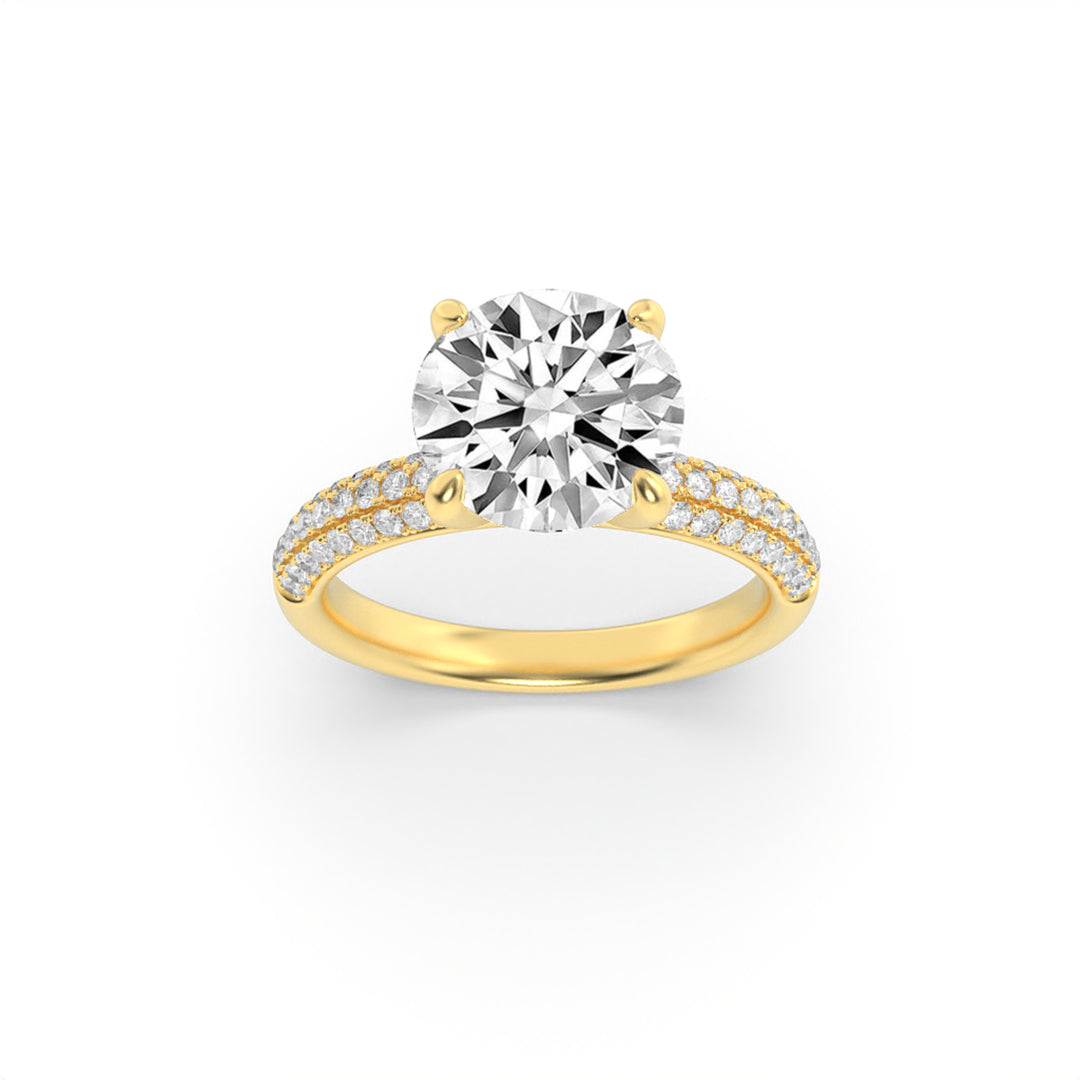 Three-Stone Round Pavé