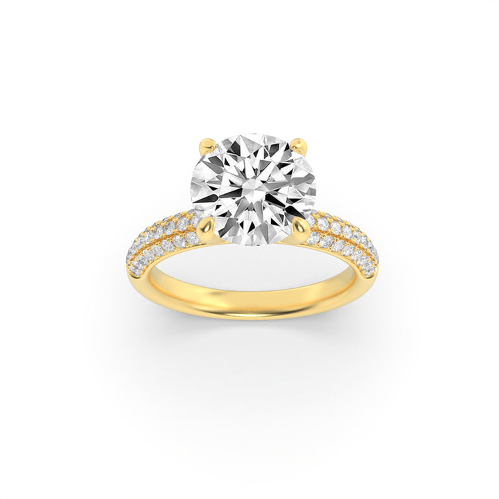 Three-Stone Round Pavé