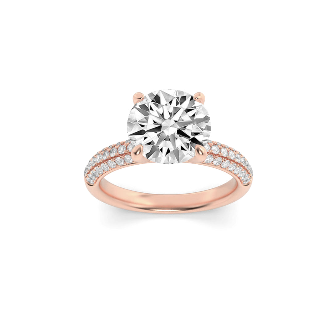 Three-Stone Round Pavé