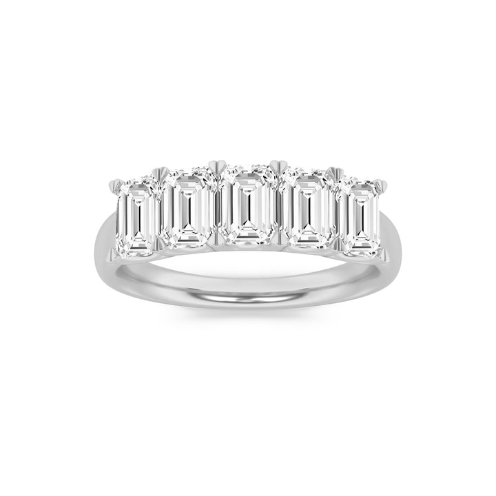 Five Stone Emerald Cut Anniversary Ring