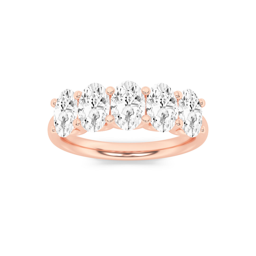 Five Stone Oval Anniversary Ring
