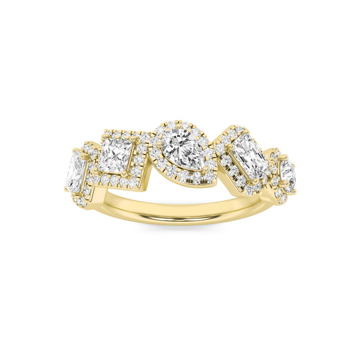 Five Stone Emerald Cut Anniversary Ring