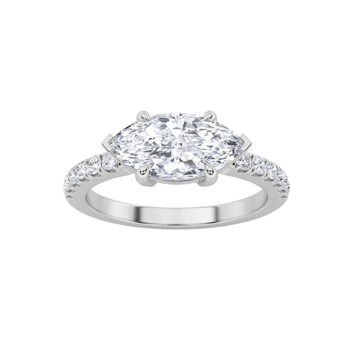 East-West Marquise Setting in White Gold
