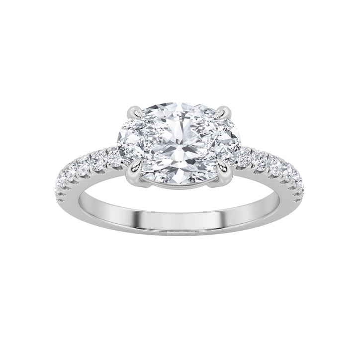 East-West Oval Setting in White Gold