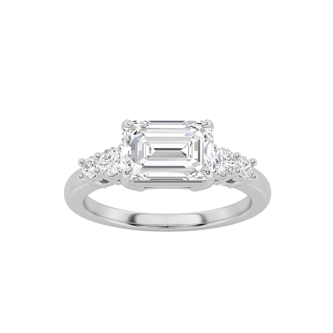 East-West Emerald Setting in White Gold