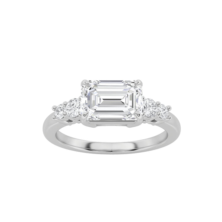 East-West Emerald Setting in White Gold