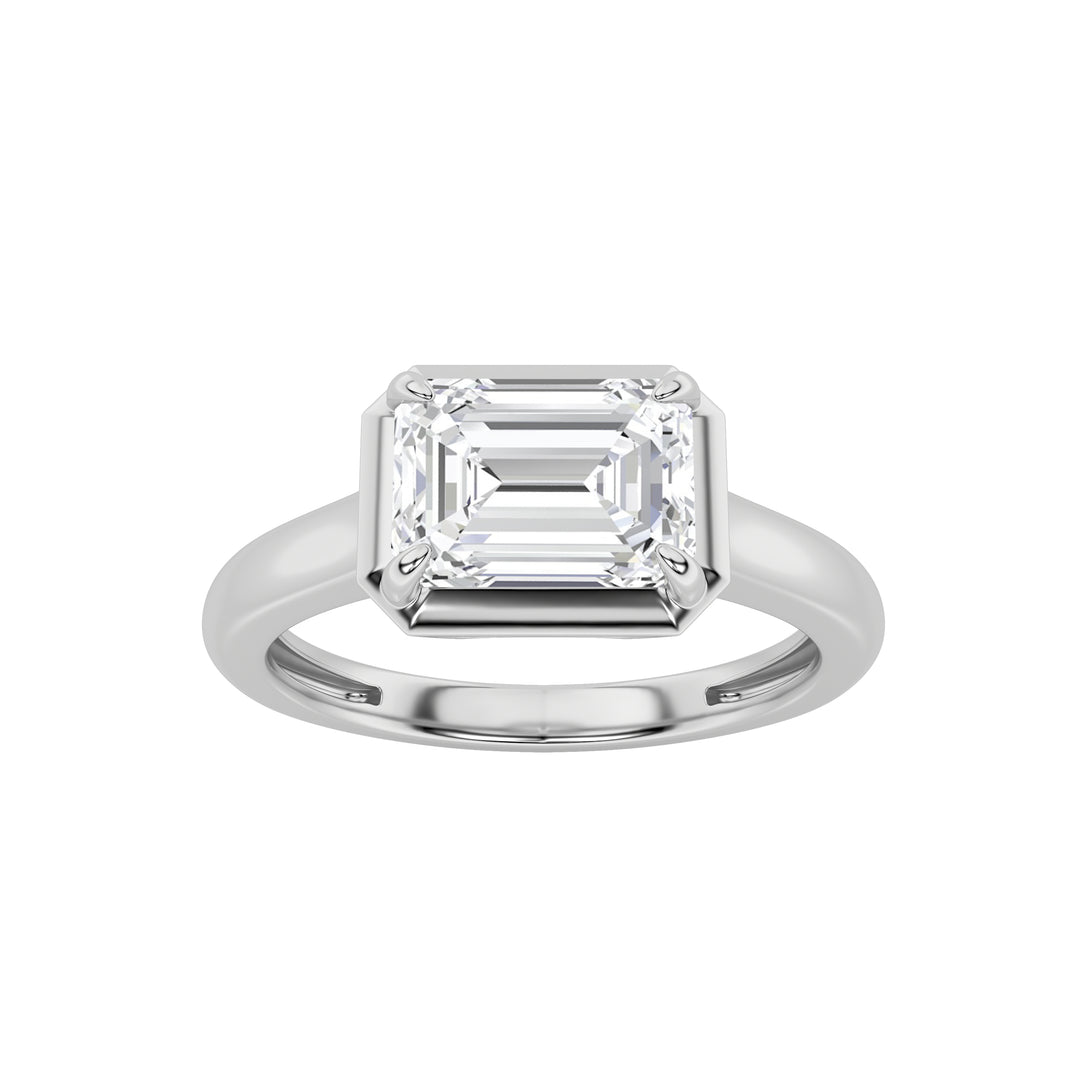 Emerald Cut Solitaire in Rose Gold