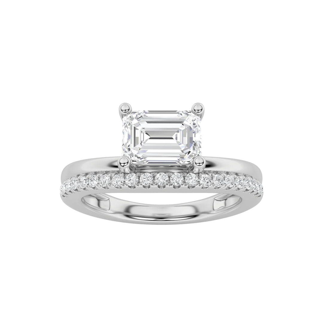 Diamond Halo Pavé Side Solitaire