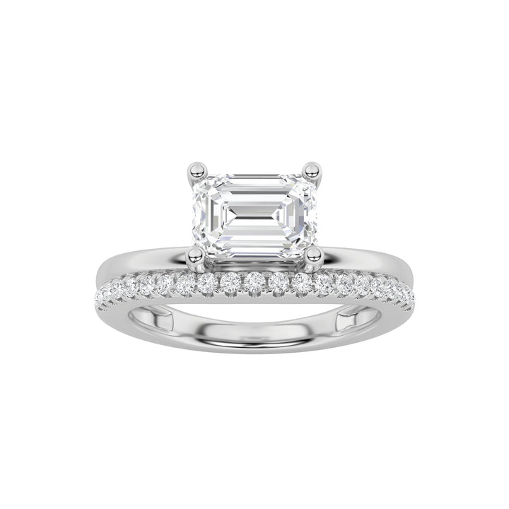 Diamond Halo Pavé Side Solitaire