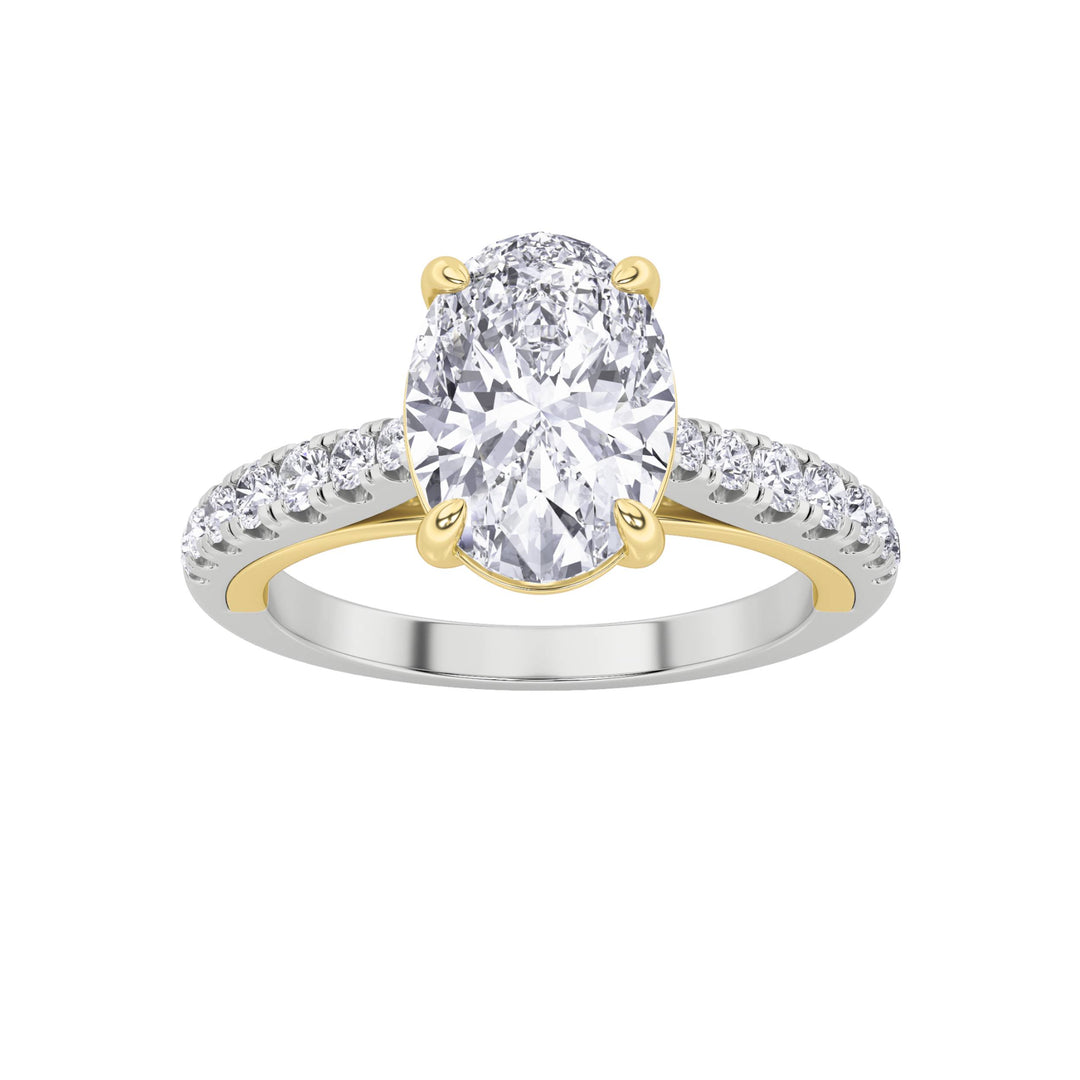 Diamond Halo Pavé Side Solitaire