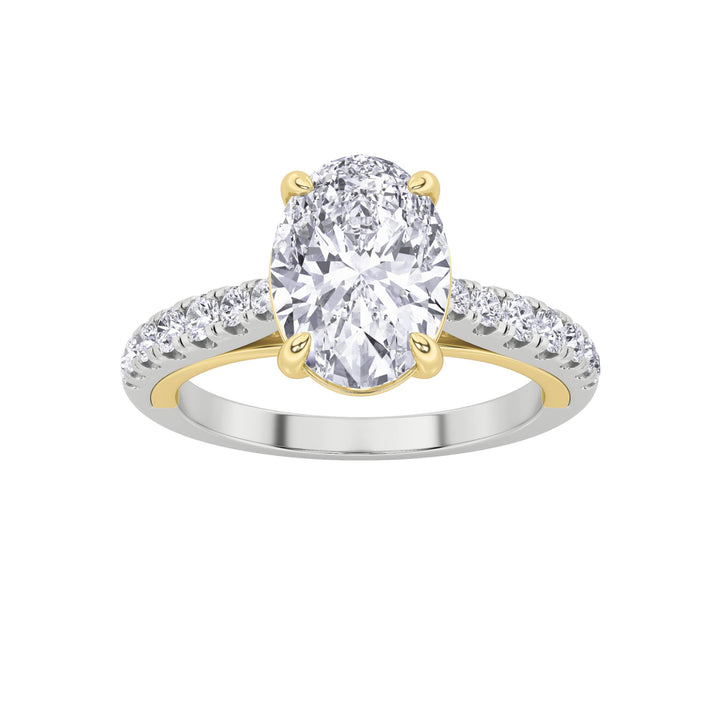 Pavé Band Oval Solitaire