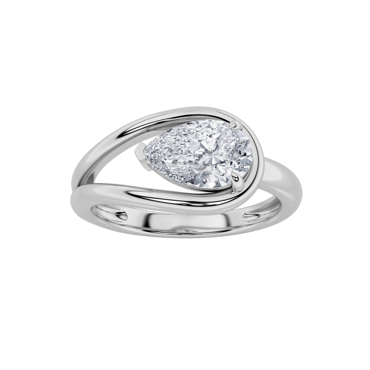 Heart Cut Solitaire in White Gold