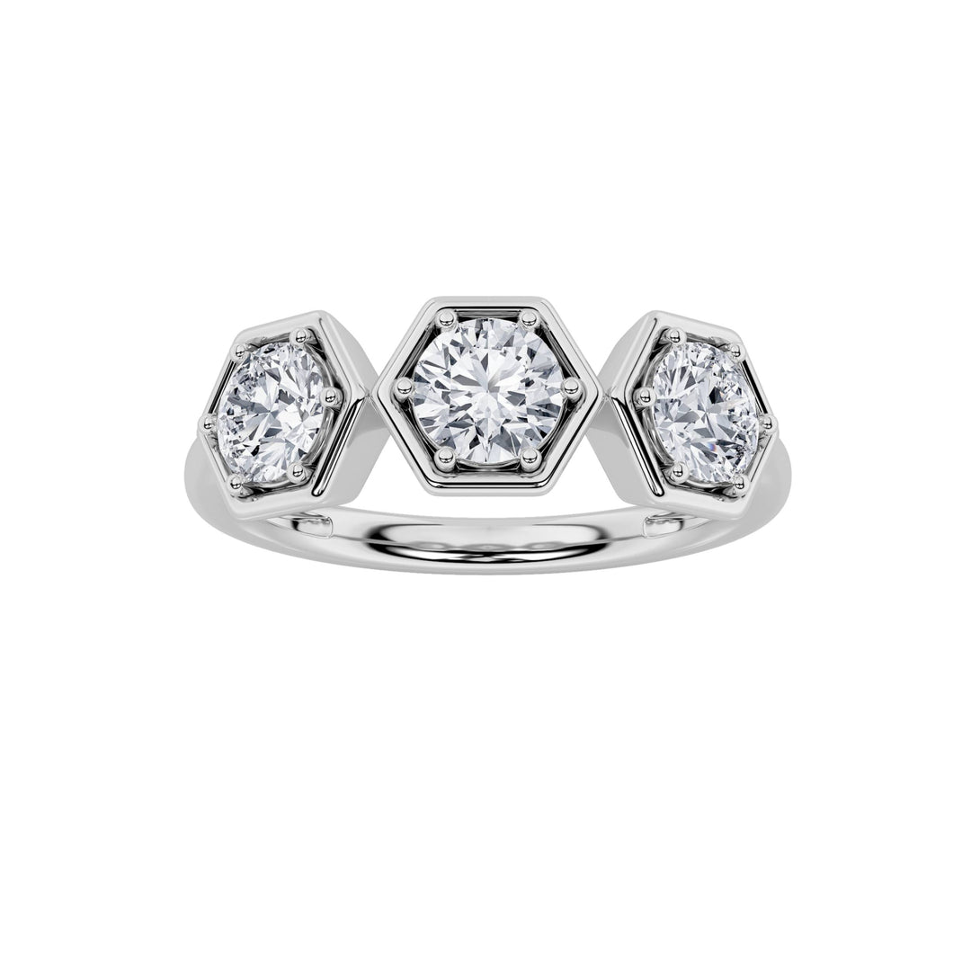 Vintage Floral Wedding Set in White Gold