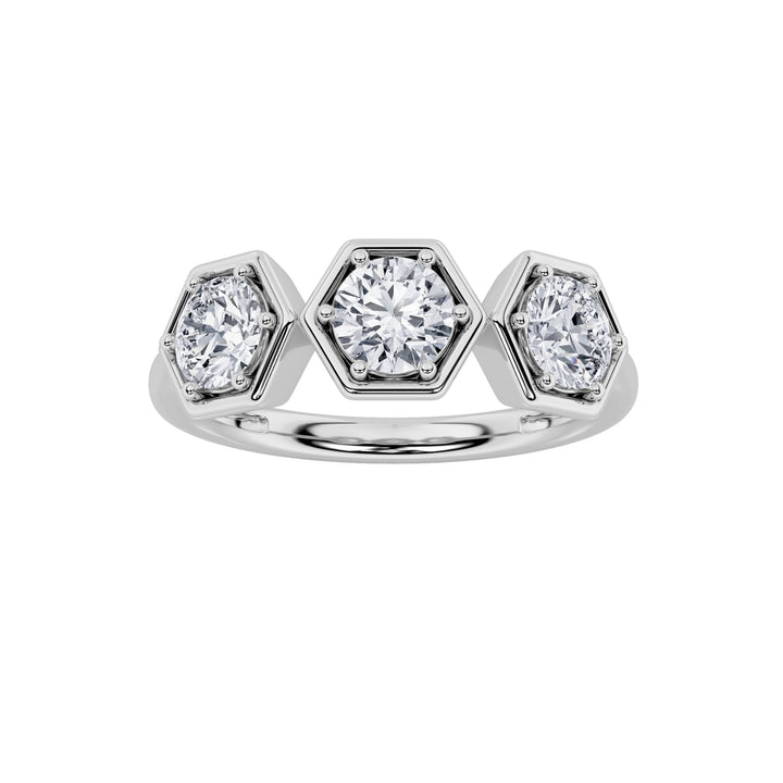 Vintage Floral Wedding Set in White Gold