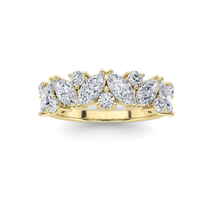 Flower Petal Side Stone — Round