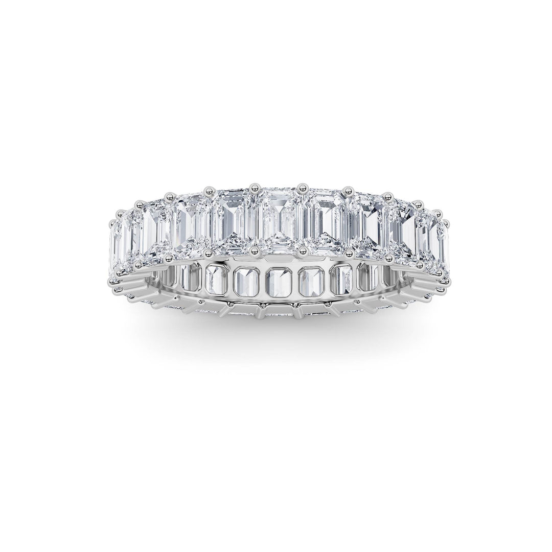 Emerald Cut Eternity Band in White Gold