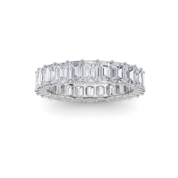 Emerald Cut Eternity Band in White Gold