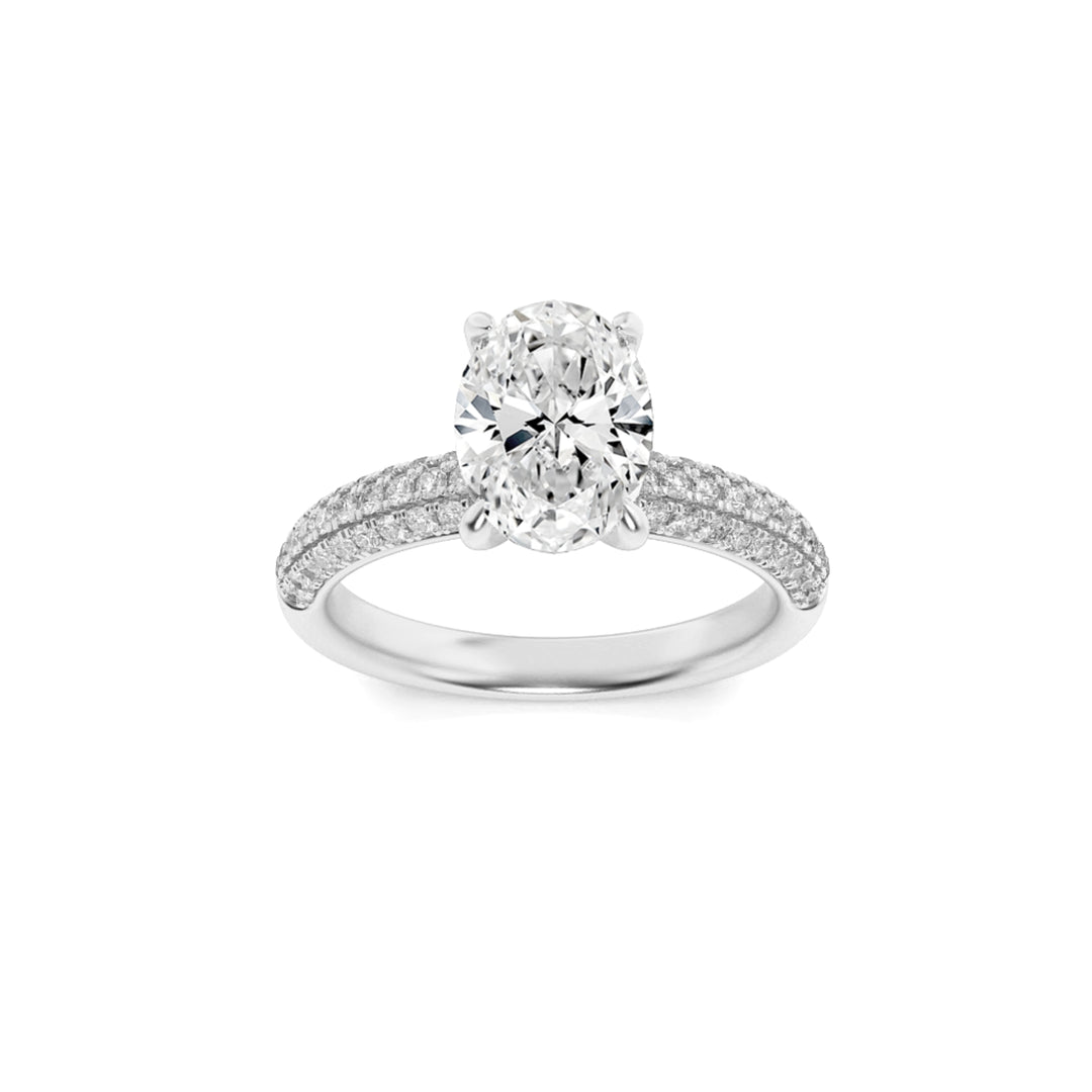 Three-Stone Oval in Rose Gold