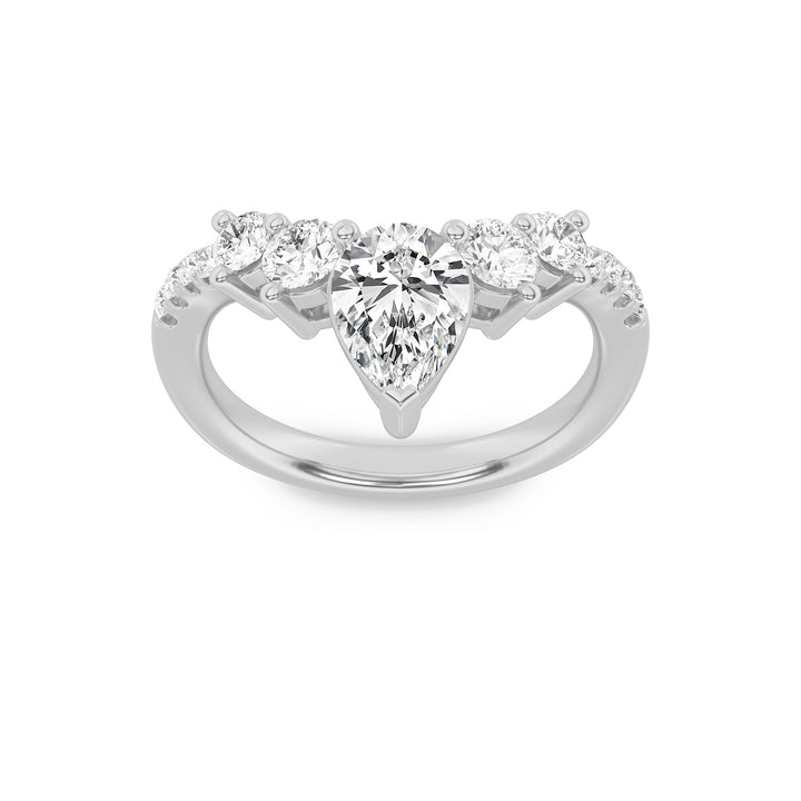 Five-Stone Pear Anniversary Ring in White Gold