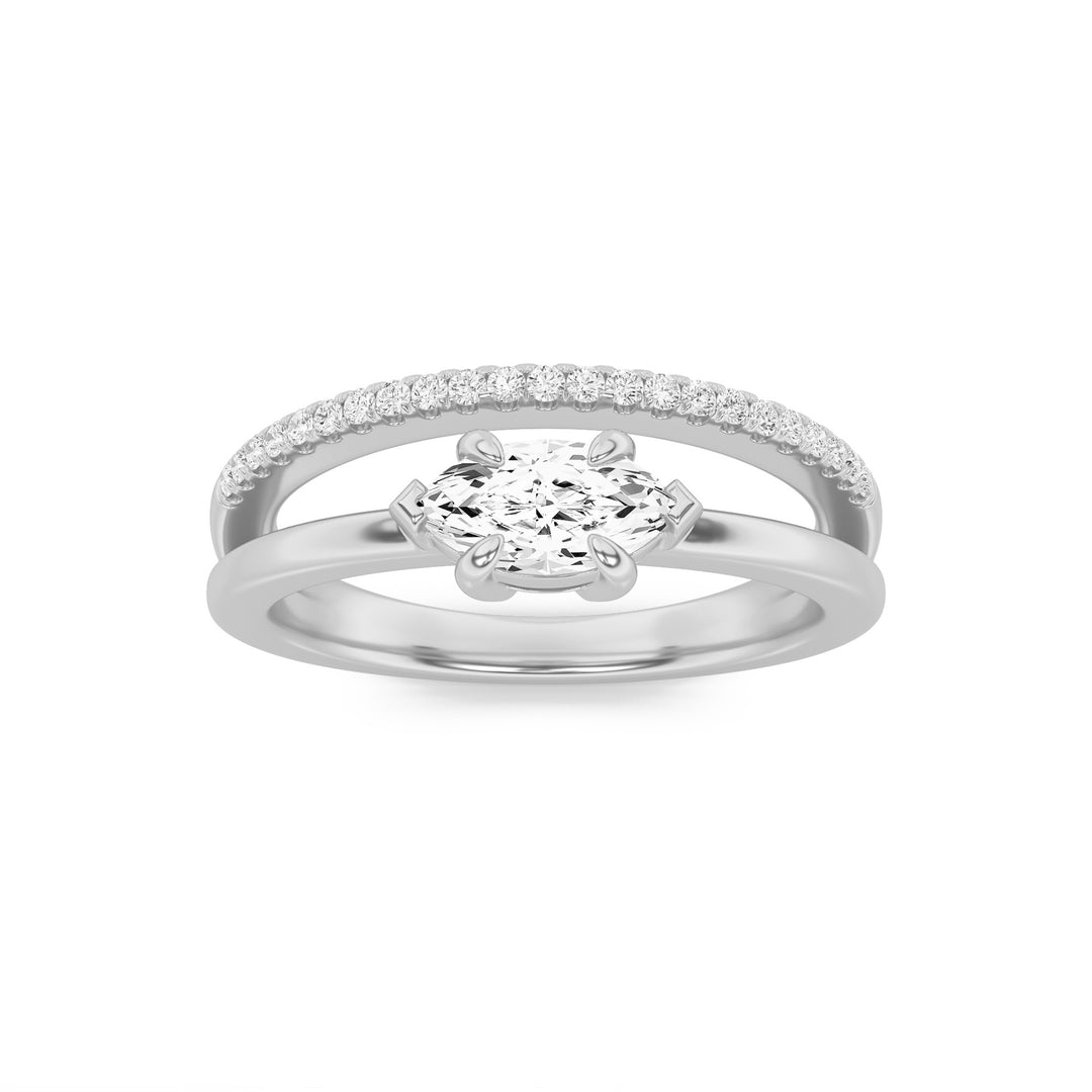 Half-Eternity Round Diamond Band in White Gold