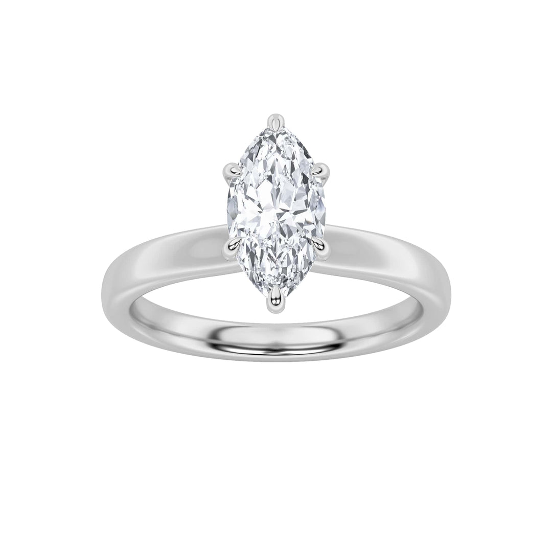 Marquise Hidden Halo in White Gold