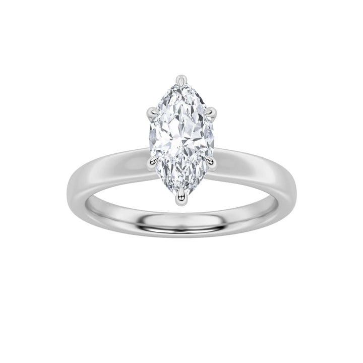 Marquise Hidden Halo in White Gold