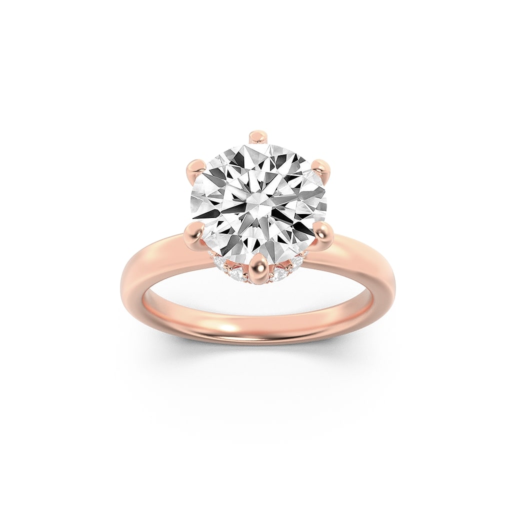 Hidden Halo Round in Rose Gold