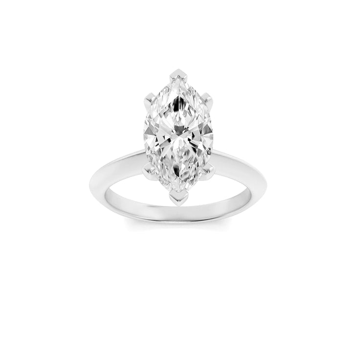 V-Prong Marquise Solitaire in White Gold