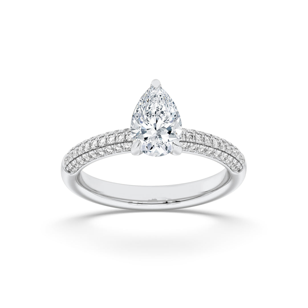 Pear Diamond Eternity Band in White Gold