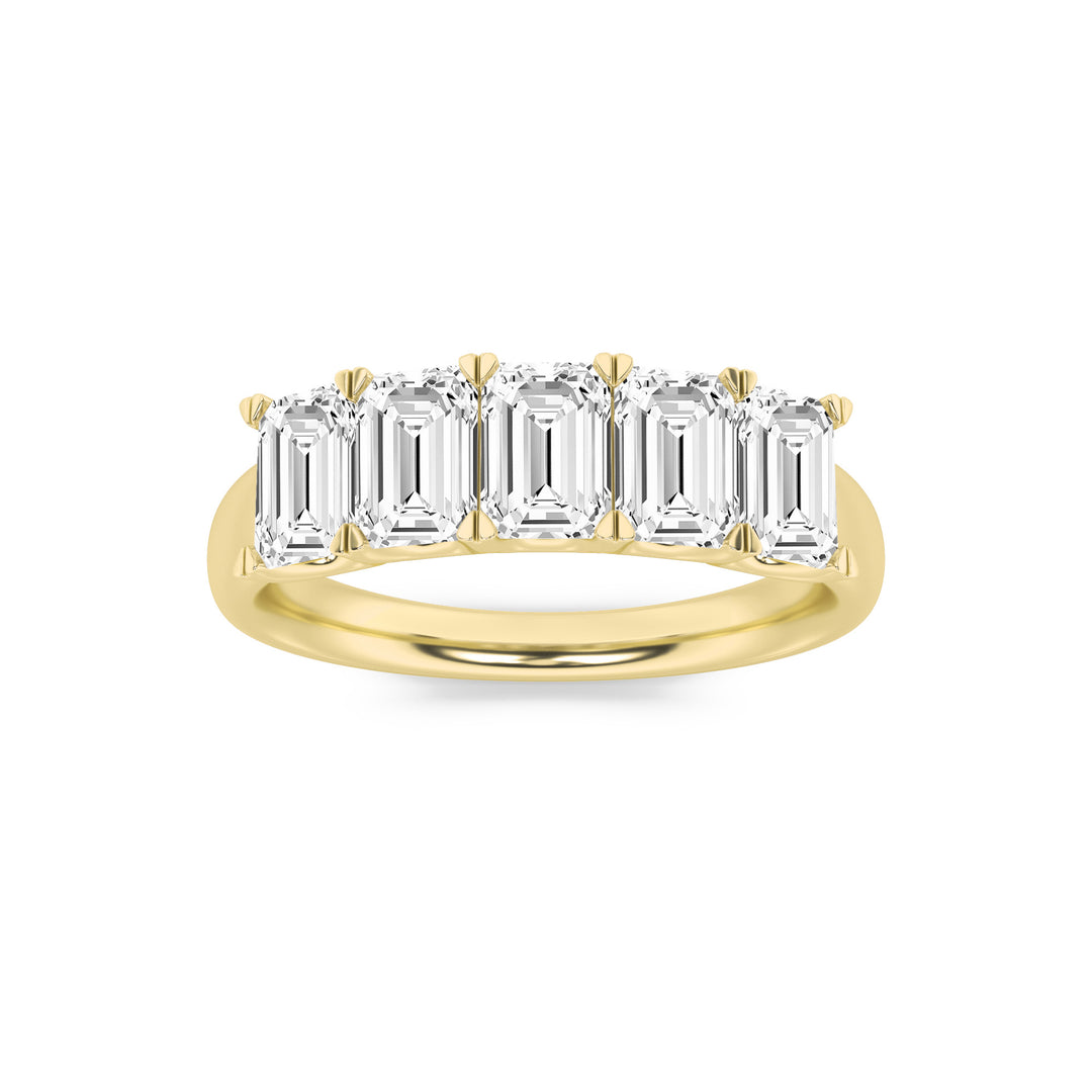 Five Stone Emerald Cut Anniversary Ring