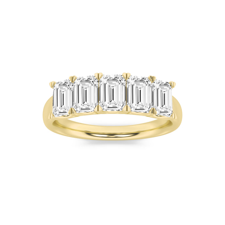 Five Stone Emerald Cut Anniversary Ring