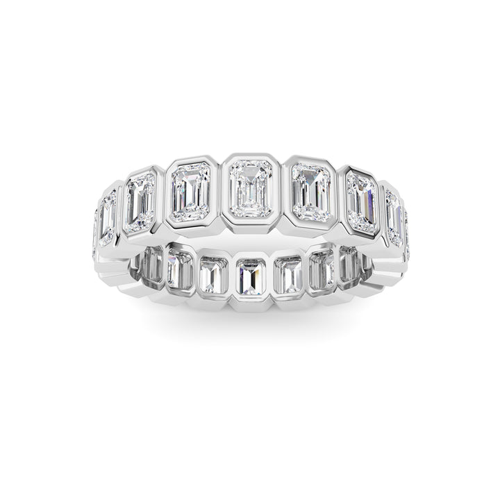 Emerald Cut Eternity Ring in White Gold