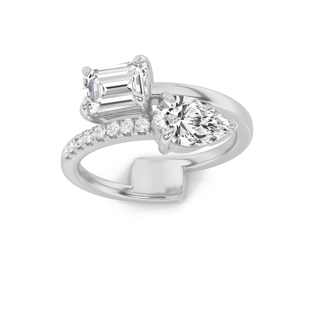 Toi et Moi — Heart + Pear in White Gold