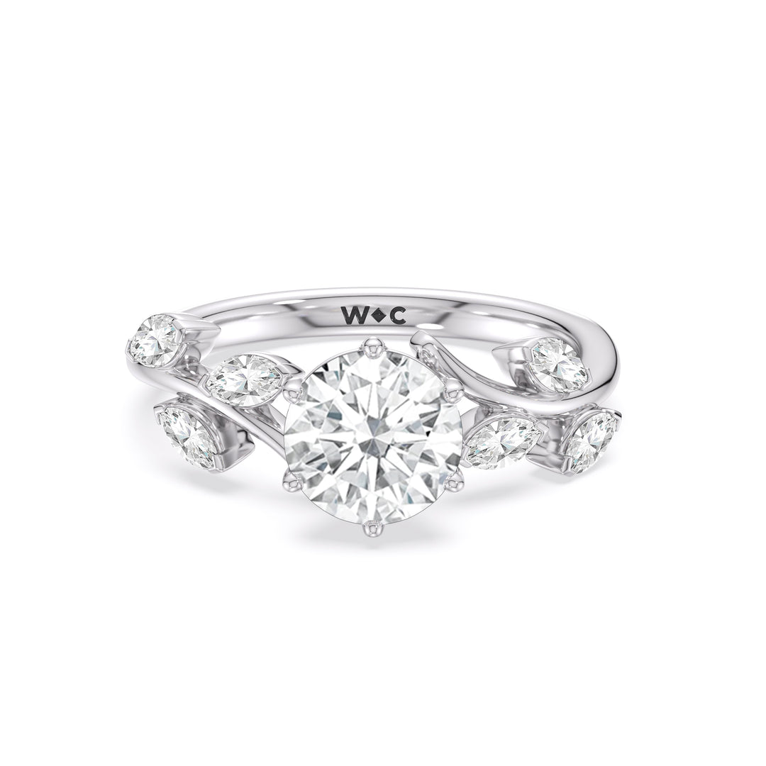 Slender Vine Six-Prong Solitaire