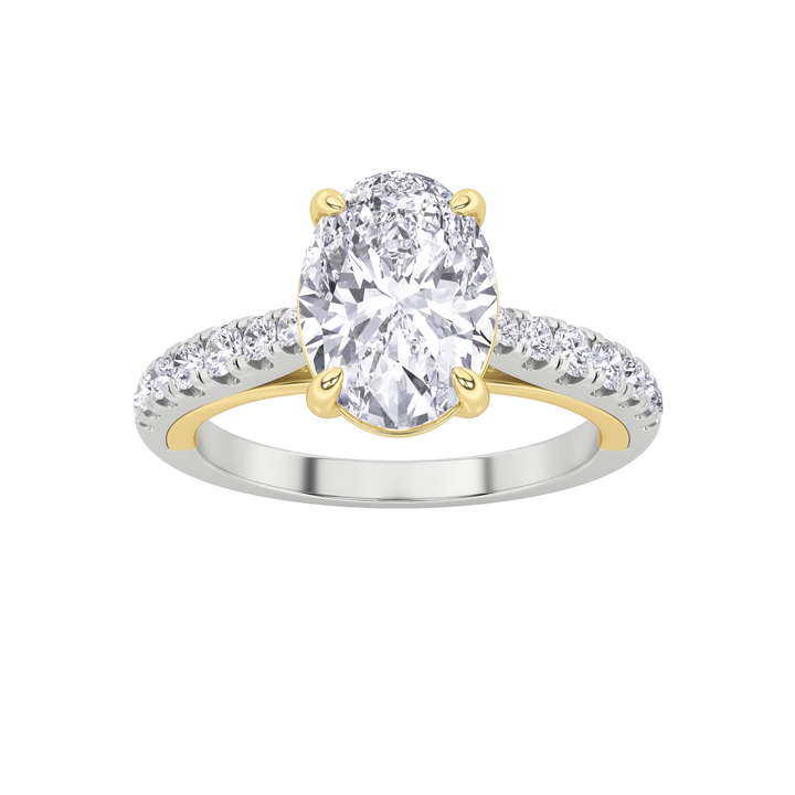Pavé Band Oval Solitaire